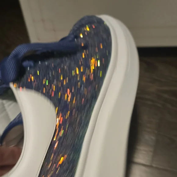 Alexander McQueen White Sneakers with Blue Glitter - Picture 9 of 10